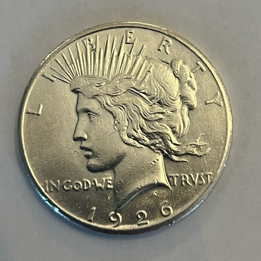 1926-S BU/AU Silver Peace Dollar - Picture 3 of 6